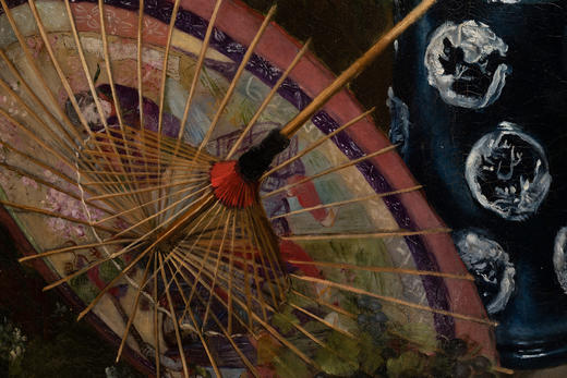 独角鹿西洋古董1880年代法国画家C. Prévost Roqueplan签名创作静物花卉主题大型布面油画作品 商品图6