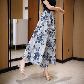 【触肤即凉❗️水墨扎染阔腿裙裤】新中式水墨印花氛围感拉满，垂坠感满分不挑身形，松紧腰设计舒适自在，薄款大码垂感扎染阔腿裤百搭复古印花半身裙QQ