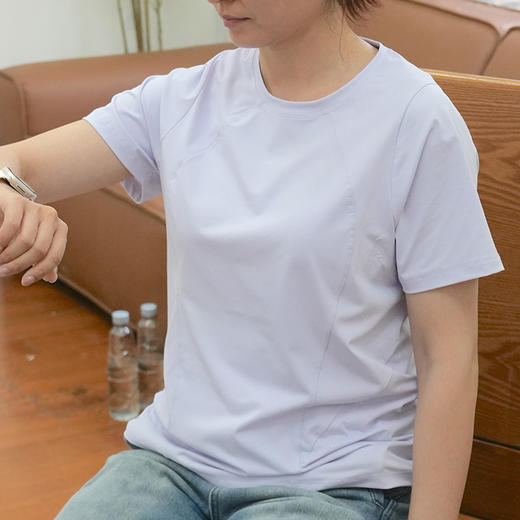 【lulu同款】2026新款小皱激光冲孔多功能裁片男女款四面弹透气运动T恤 商品图1