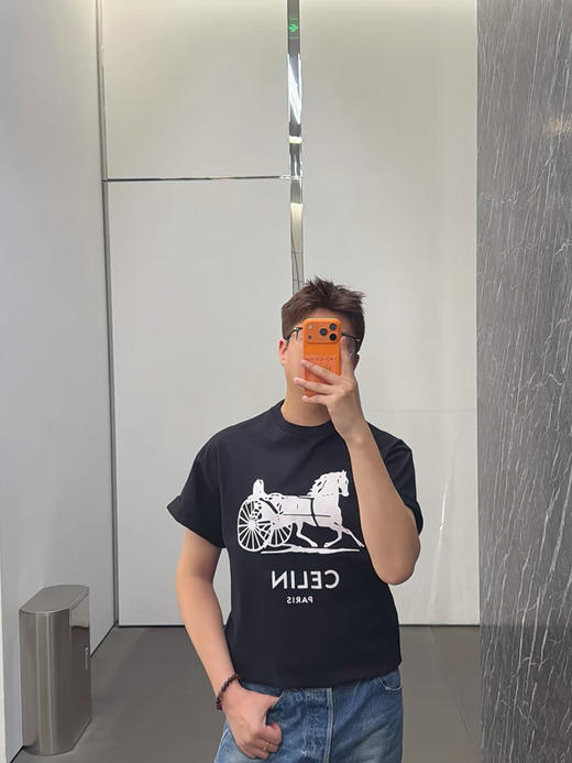 THS-限时 塞琳家 经典马车 logo印花 圆领短袖T恤2色 QH469 商品图3