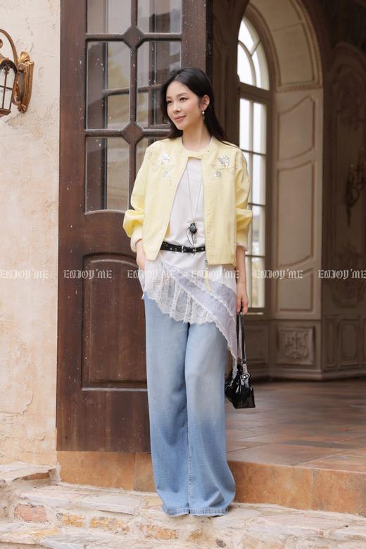 【门店同款】ENJOY夏季蕾丝拼接短袖T恤 170498340 商品图4