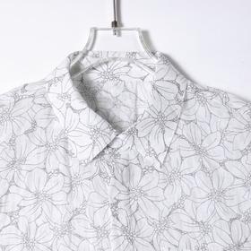 SDSA男装2026新款高贵轻奢日系简约满印植物花卉短袖衬衫百搭休闲