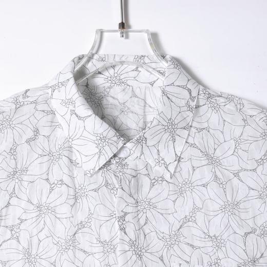 SDSA男装2026新款高贵轻奢日系简约满印植物花卉短袖衬衫百搭休闲 商品图0