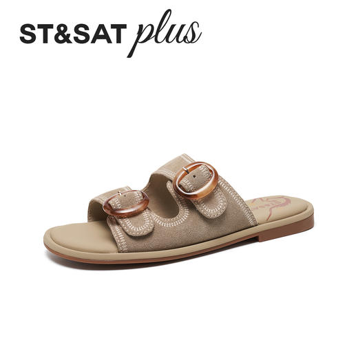 星期六26夏新款百搭柔玳扣平底凉拖SSE2110442 商品图2