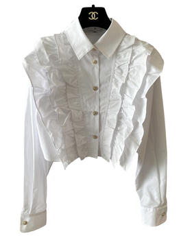 女款荷叶边长袖衬衫ba025