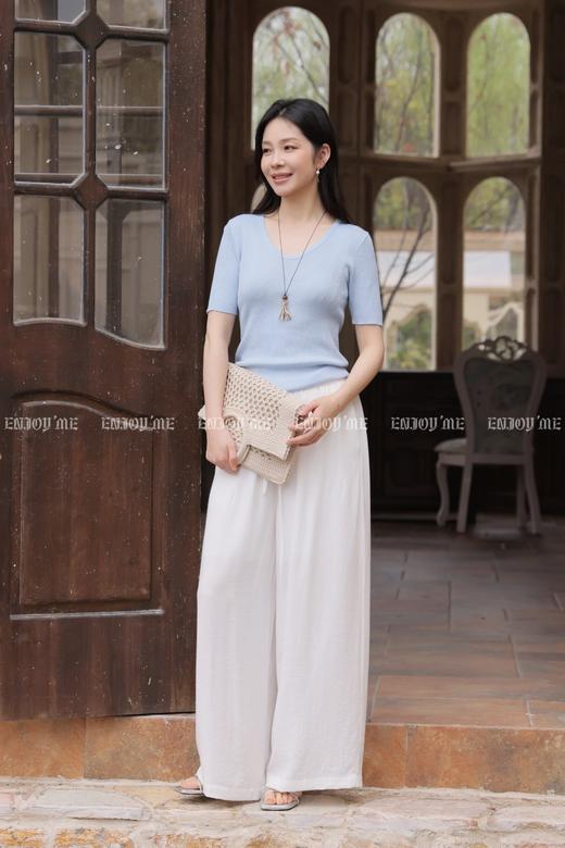 【门店同款】ENJOY夏季V领短袖针织上衣 170747705 商品图9