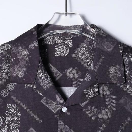 SDSA男装2026新款高贵轻奢复古佩斯利印花衬衫古巴领宽松短袖 商品图1