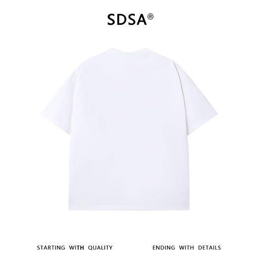 SDSA男装2026新款轻奢美式高级感磨破印花字母圆领短袖T恤百搭 商品图1