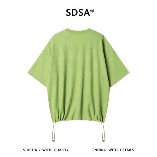 SDSA男装2026新款高贵轻奢抽绳下摆肌理感短袖T恤宽松圆领上衣 商品图4