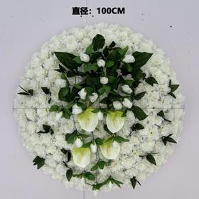 白事殡葬花圈仿真菊花祭祀花圈殡仪馆追悼会用品款式5