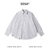 SDSA男装2026新款高贵轻奢格纹爱心刺绣长袖衬衫宽松翻领休闲上衣 商品缩略图0