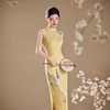 新中式温婉鹅黄无袖改良旗袍雅致紫藤刺绣修身长款温婉气质日常旗袍ME 商品缩略图2