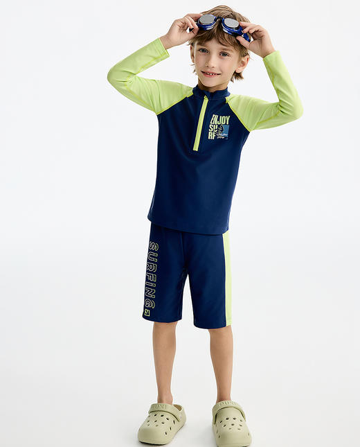 【店庆提前购】8楼爱慕儿童Aimer Kids男孩假日冲浪长袖泳衣AK267L481，吊牌价359元/件 商品图2