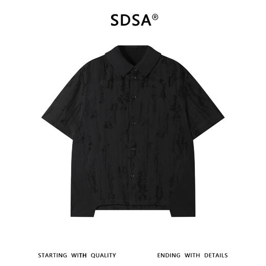 SDSA男装2026新款高贵轻奢潮牌磨破磨毛设计翻领短袖衬衫百搭舒适 商品图0