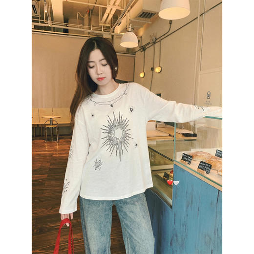 <曾小咸推荐>4.9现货秒杀 ！微信超特价！韩系印花罩衫t恤 日常129.99 立减70 秒杀59.99！！ 商品图7