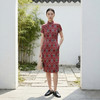 PALUOPO/PL改良旗袍重磅桑蚕丝立领民国风复古印花连衣裙ES23575Z-A 商品缩略图0