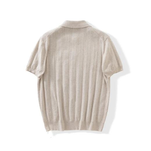 莱赛尔 亚麻 老钱风提花肌理坑条 通勤轻熟风 polo针织衫 商品图7