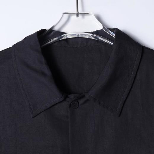 SDSA男装2026新款高贵轻奢日系纯色明线翻领短袖衬衫百搭宽松上衣 商品图1