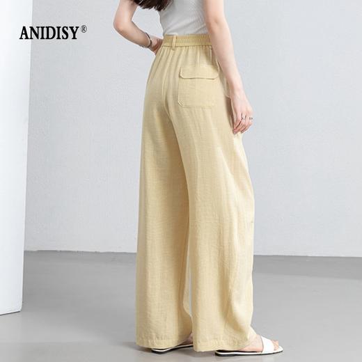 时尚高腰拉链后松紧腰阔腿弯刀裤 商品图4