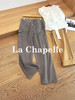 专柜实拍【全棉工装牛仔】拉夏贝尔/La Chapelle宽松复古高腰单扣裤袢工装风直筒牛仔裤美式做旧伐木裤 商品缩略图1