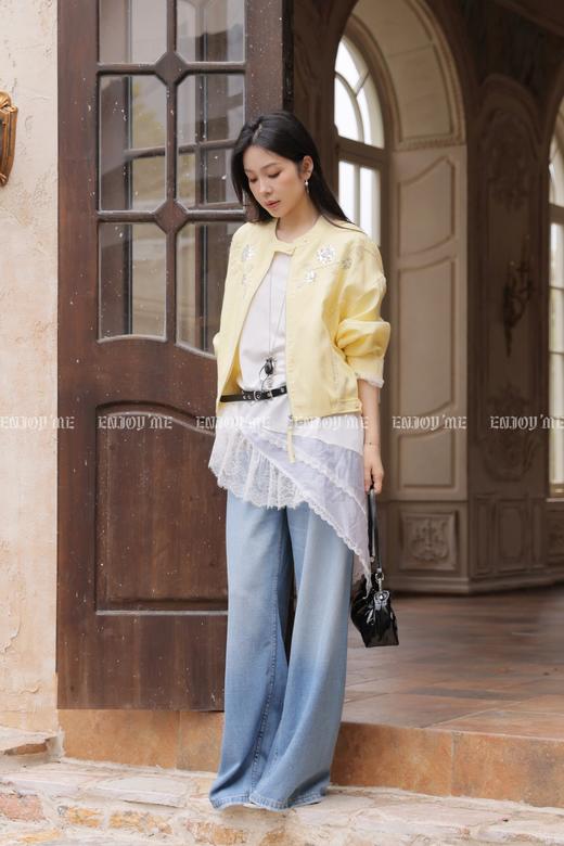 【门店同款】ENJOY夏季蕾丝拼接短袖T恤 170498340 商品图6