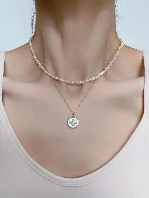 稀有强光碎银子巴洛克A级珍珠项链 商品图3