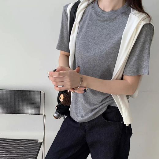 【任选两件】ZI.ZAI子载天丝正肩T恤，‘凉爽轻柔’A100莱赛尔天丝羊毛材质垂感好；吸湿透气不闷热，正肩版型气质显瘦。 商品图3