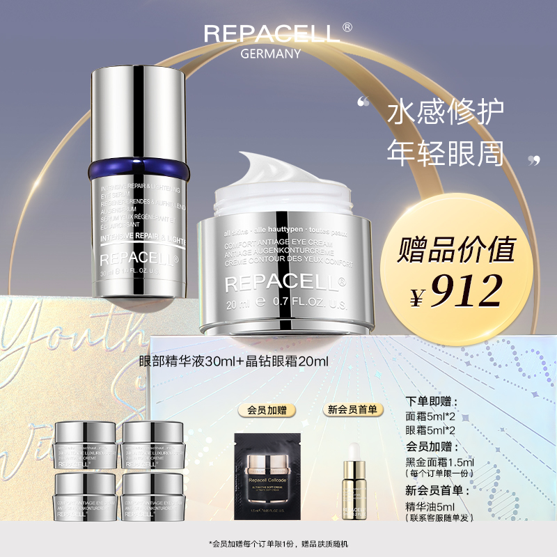 REPACELL瑞铂希德国【眼部精华液30ml+晶钻眼霜20ml】