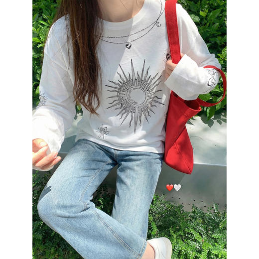 <曾小咸推荐>4.9现货秒杀 ！微信超特价！韩系印花罩衫t恤 日常129.99 立减70 秒杀59.99！！ 商品图3