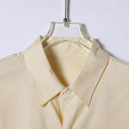 SDSA男装2026新款高贵轻奢日系简约纯色下摆褶皱翻领短袖衬衫百搭 商品图1