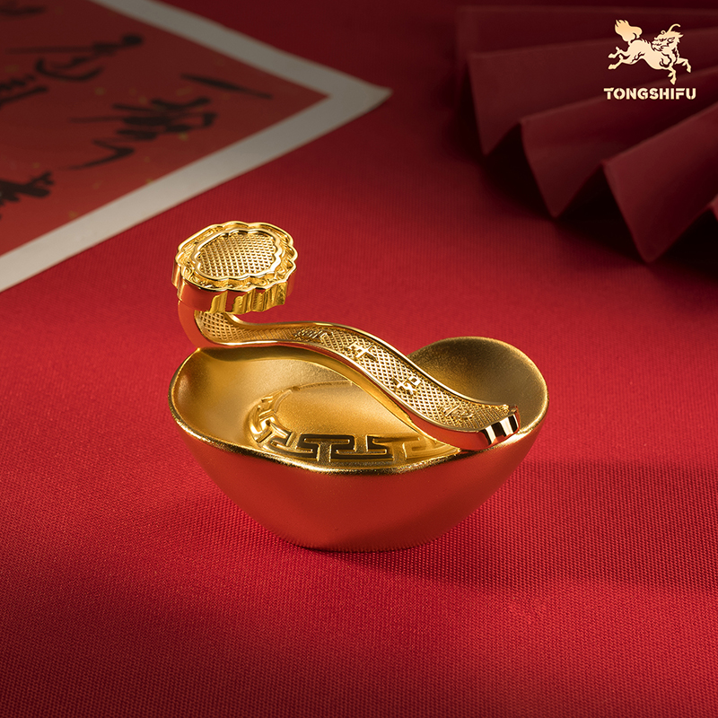 铜师傅《一锭如意》上新了故宫联名 元宝如意摆件家居开业礼品