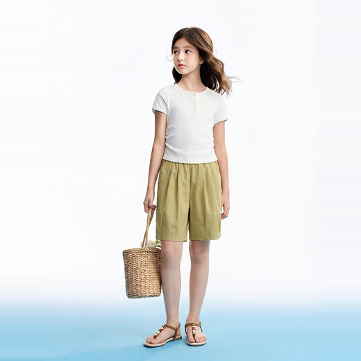 男女童梭织中裤夏季新款安奈儿童装EM626813 商品图6