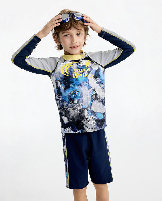 【店庆提前购】8楼爱慕儿童Aimer Kids男孩太空遐想五分泳裤2件套AK267L472，吊牌件299元/条 商品图1