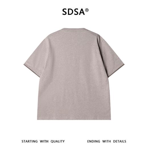 SDSA男装2026新款轻奢撞色门襟亨利领短袖T恤宽松圆领休闲上衣 商品图4