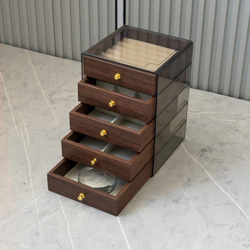 Trees&wind胡桃木五层首饰盒|帮珠宝找个家，分层收纳整洁有序