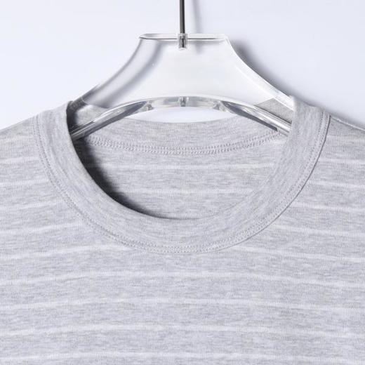 SDSA男装2026新款高贵轻奢细条纹短袖T恤宽松重磅圆领休闲上衣 商品图1