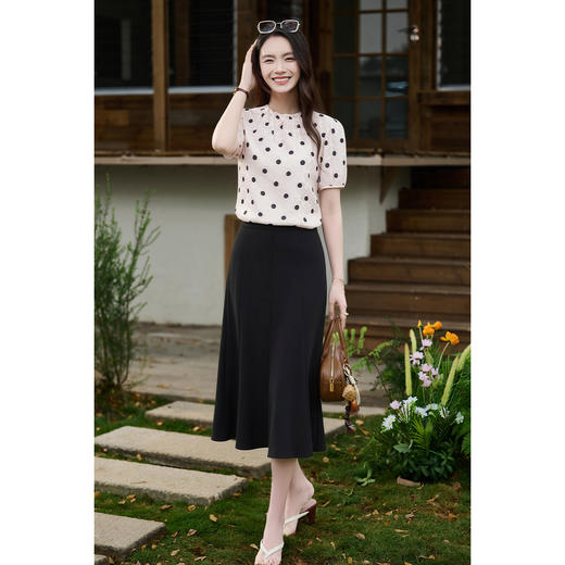 米思阳2026夏季新品优雅减龄木耳边领衬衣复古波点百搭衬衫女2090 商品图2