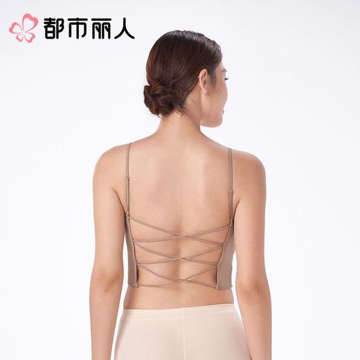 都市丽人背心无罩杯薄冰凉锦泳布背心长抹胸有杯垫基础简约背心LVC2A2 商品图2