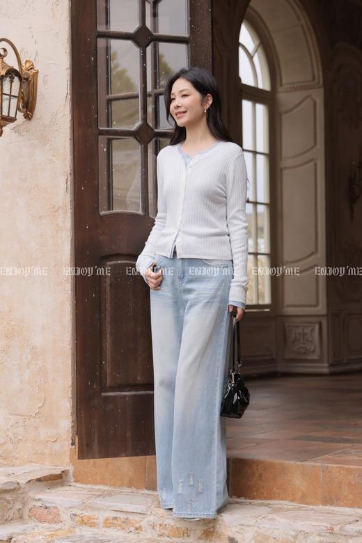 【门店同款】ENJOY夏季破洞水洗蓝阔腿裤 170694261 商品图5