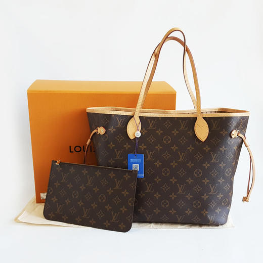 【95新】LV路易威登M46975中号老花NF新款米色内里刺绣边neverfull购物袋单肩包女士300326AK11 商品图1
