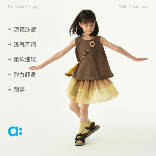 allblu幼岚【薄荷网纱】儿童短裙26夏新款女童轻盈透气不闷 商品图2