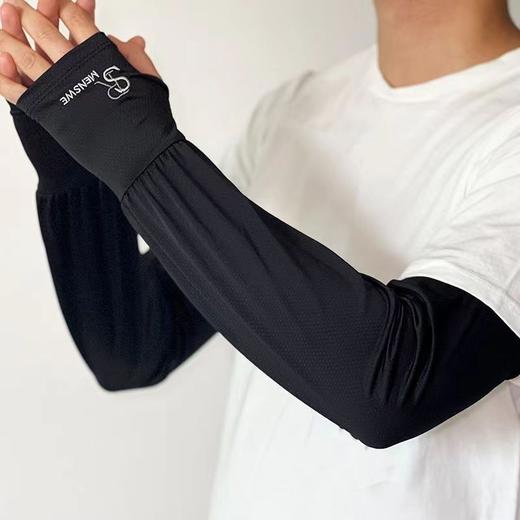 买一送一，可任选【护手设计❗全面防护】SR刺绣冰丝防晒袖套男夏季户外骑行宽松透气遮阳手臂套袖防紫外线。ri 商品图3