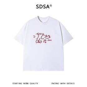 SDSA男装2026新款高贵轻奢简约风撞色刺绣字母圆领短袖T恤百搭潮