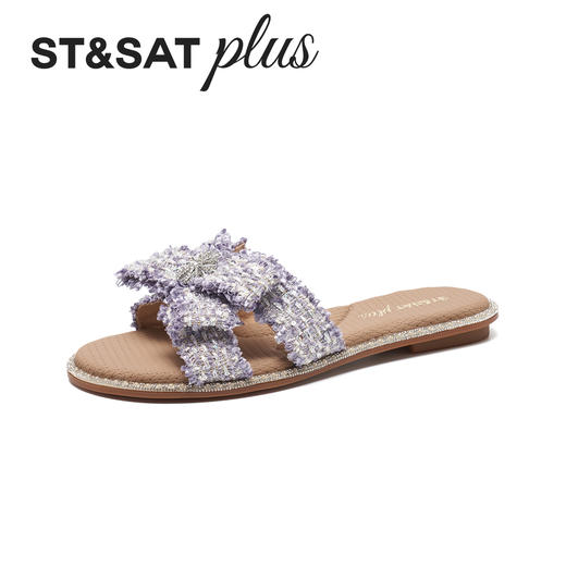 星期六26夏新款微光蝴蝶结小香风凉拖SSE2110470 商品图5