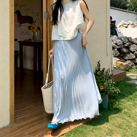 仙气飘逸 【QINGFAN法式垂坠感风琴裙】  奢感顺垂  藏肉显瘦 修饰身形MWX 商品图2