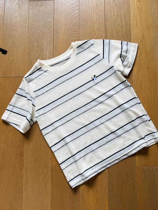 跑量！松弛感-猫咪刺绣撞色条纹短袖T【包邮+三天无理由退换】 商品图12