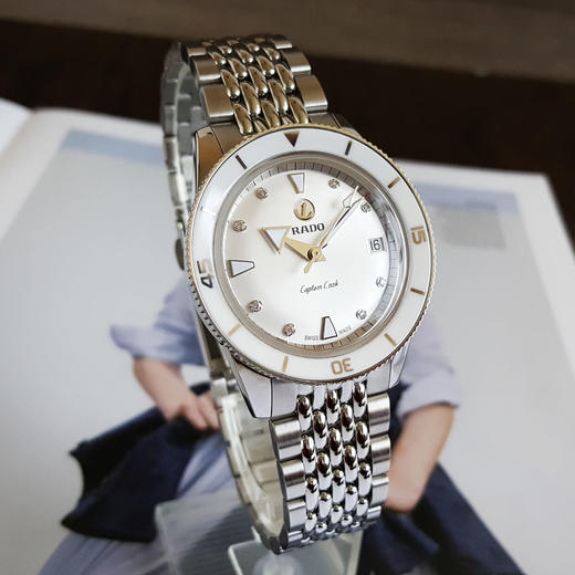 【95新】RADO 雷达R32500708自动机械机芯日期显示37MM（女款）库克船长系列精钢260326NJS08 商品图4