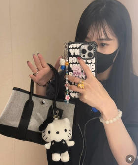 新款迷你花园包帆布拼皮