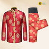男士薄款织锦唐装大红三元寿6件套寿衣寿服套装 商品缩略图1