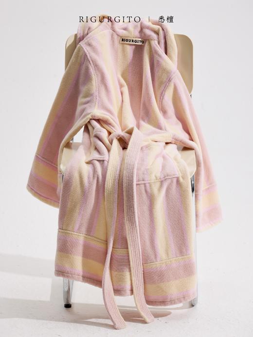 「浴袍」RIGURGITO 专利Silrospun®纯棉女款条纹浴袍 Ehand 商品图6